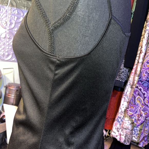 #237-(M) No Boundaries black spaghetti strap cami, soft and silky, long - Picture 5 of 8